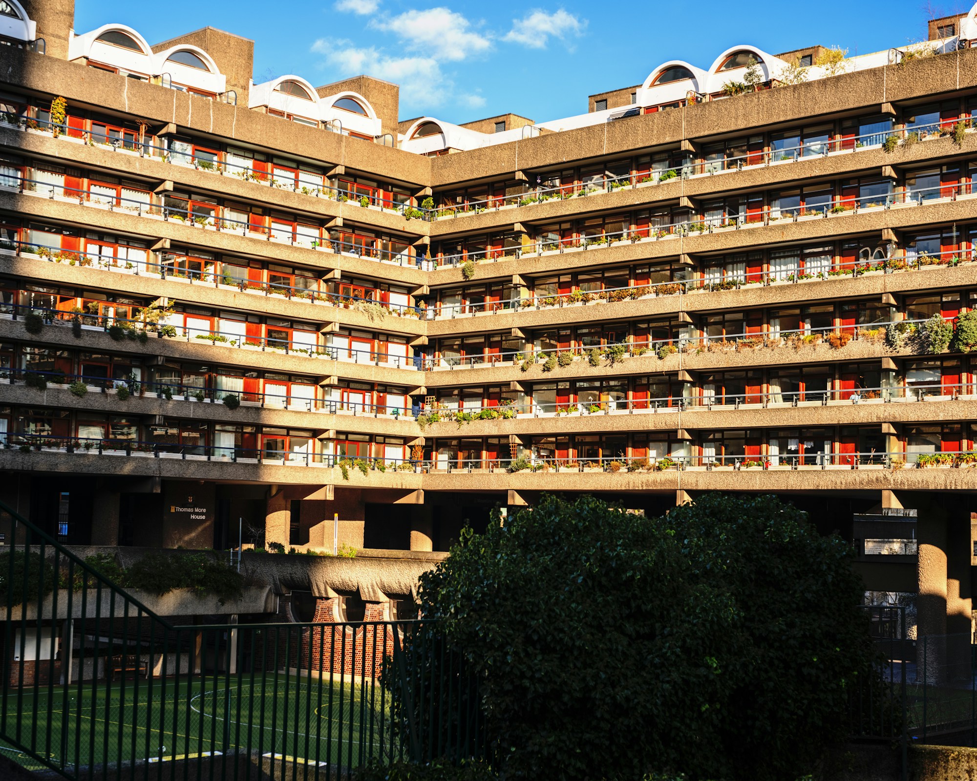 The geometric concrete terraces of the Barbican Estate in London